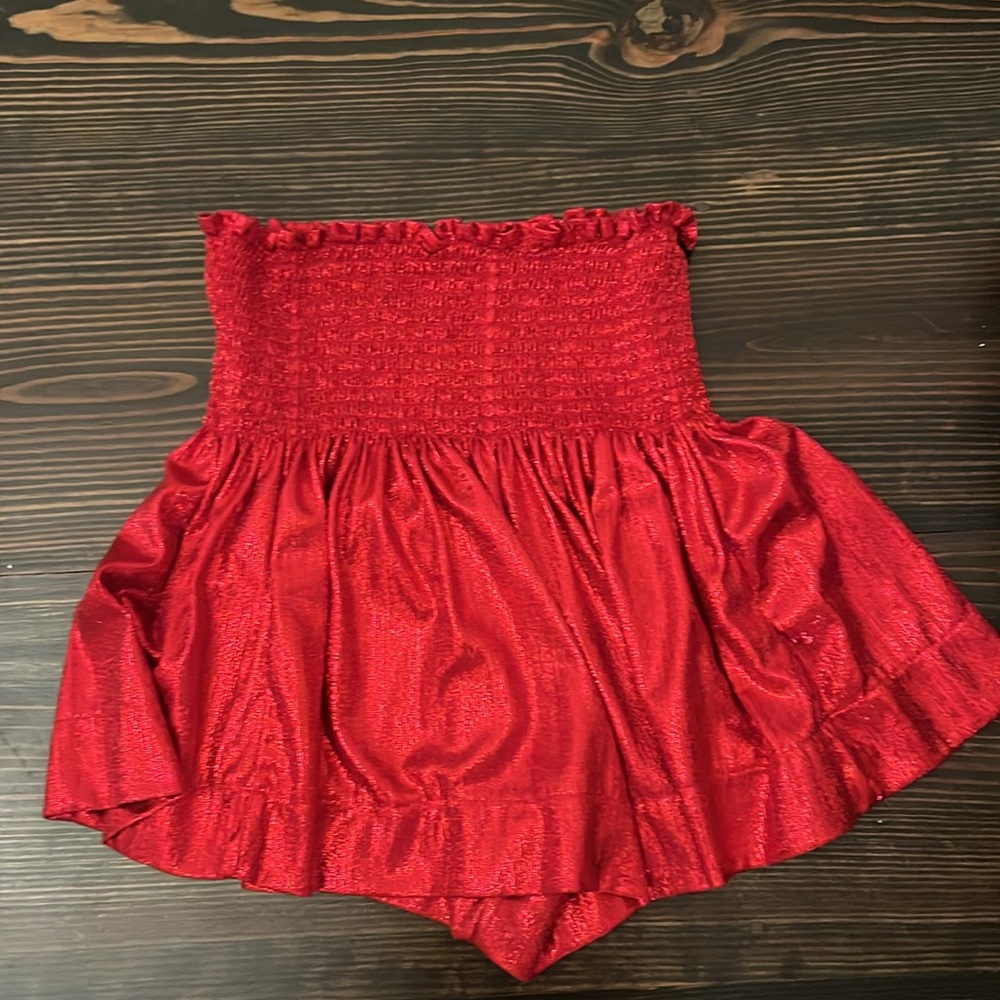 Red Glitter SCORT. (skirt and shorts)